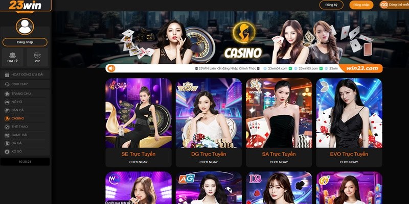 Sảnh casino được cung cấp bởi các nhà phát triển hàng đầu